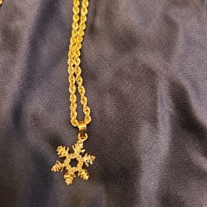 COPY - 14 k gold snow flake necklace just in time for Christmas!